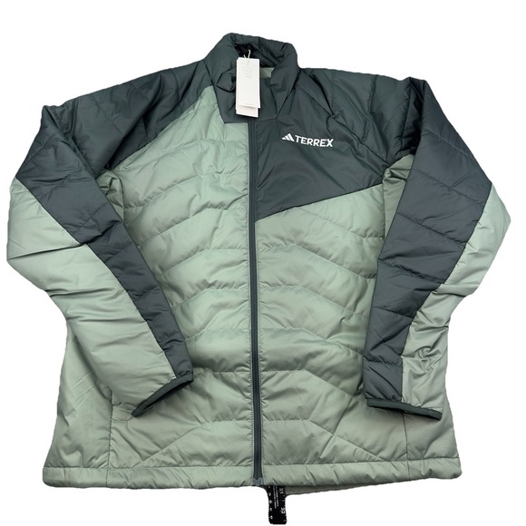 NEW $140 Adidas Men's Large Terrex Hiking Senderismo Insulated Jacket Green